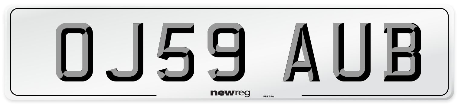 OJ59 AUB Number Plate from New Reg